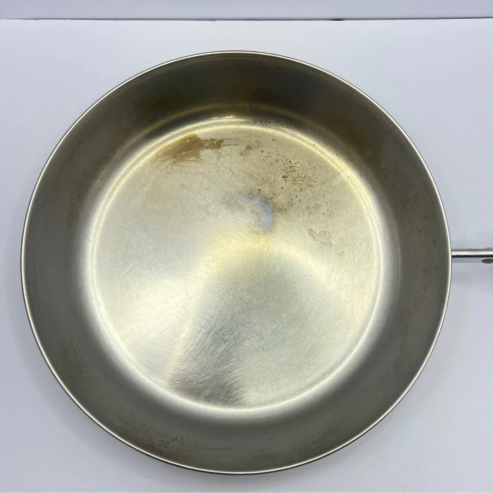 Revere Ware Frying Pan 10 in Copper‎ Bottom 1801 Made in USA Vtg Skillet No Lid